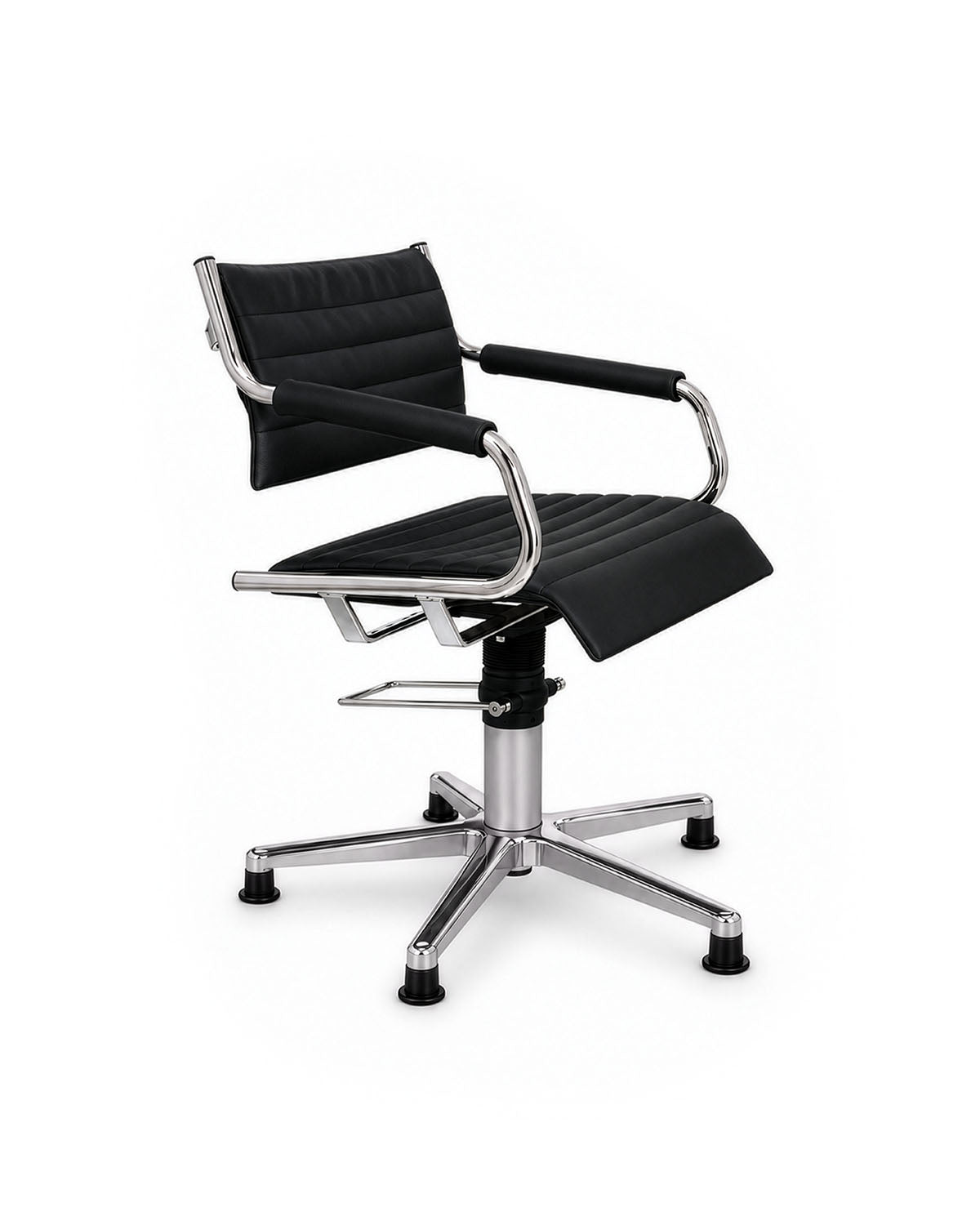 Greiner 59 - black styling chair with chrome cross base